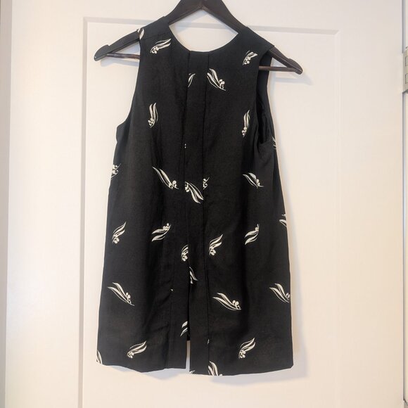 MARNI black white print crepe open split back sleeveless top - Picture 7 of 9